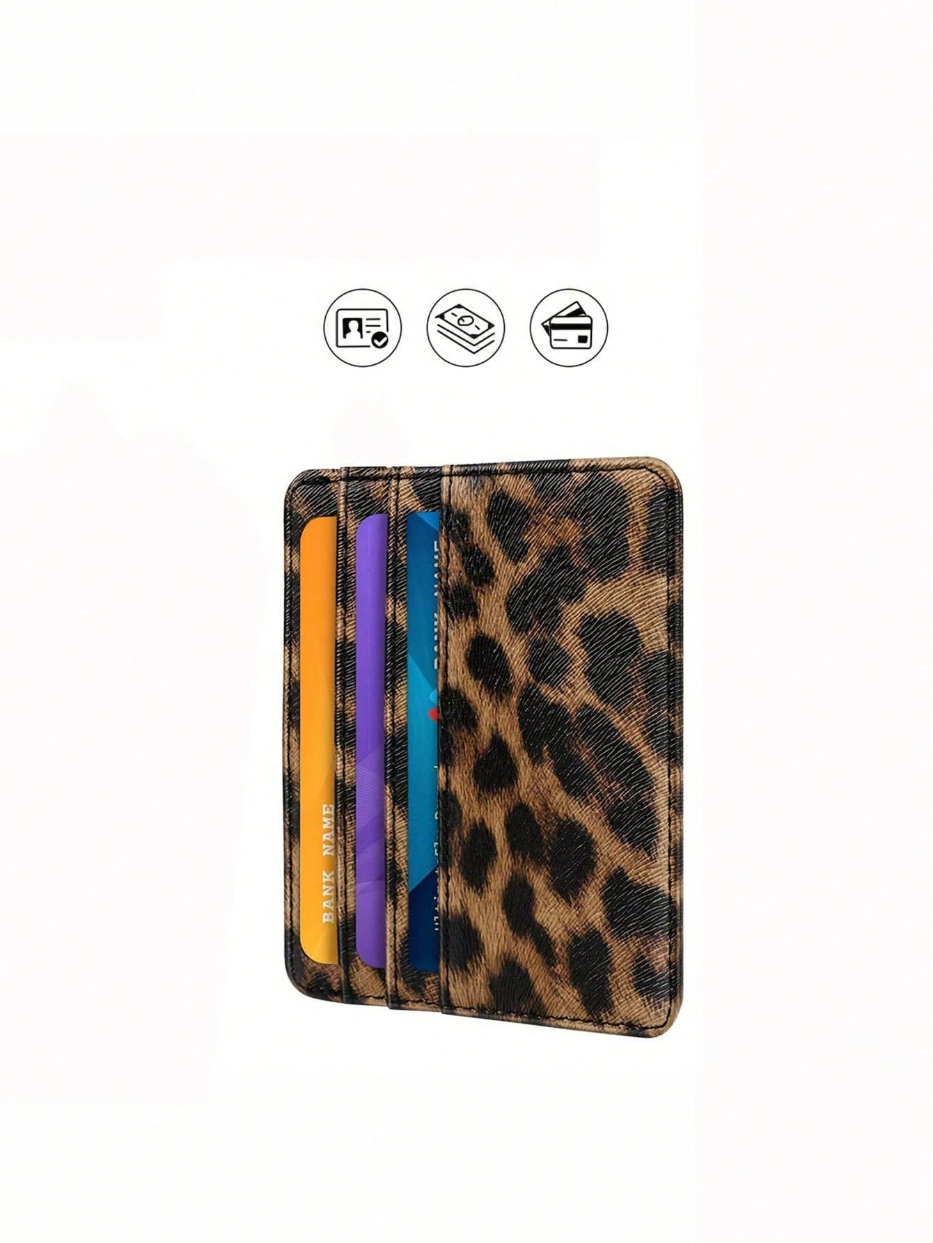 1pc Printed Multi-Card Slot Fashion Unisex Card Holder Leopard Print Valentine's Day Leopard Cheetah Print Card Case Card Wallet Name Card Holder Credit Card Holder Mini Wallet Card Pouch For Women Sm