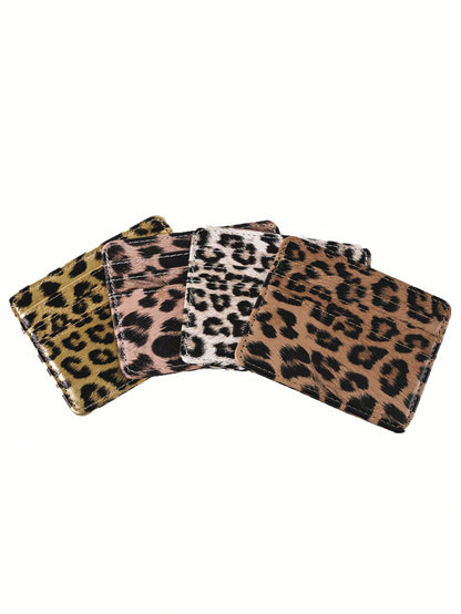 1pc Printed Multi-Card Slot Fashion Unisex Card Holder Leopard Print Valentine's Day Leopard Cheetah Print Card Case Card Wallet Name Card Holder Credit Card Holder Mini Wallet Card Pouch For Women Sm
