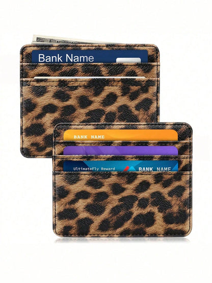 1pc Printed Multi-Card Slot Fashion Unisex Card Holder Leopard Print Valentine's Day Leopard Cheetah Print Card Case Card Wallet Name Card Holder Credit Card Holder Mini Wallet Card Pouch For Women Sm