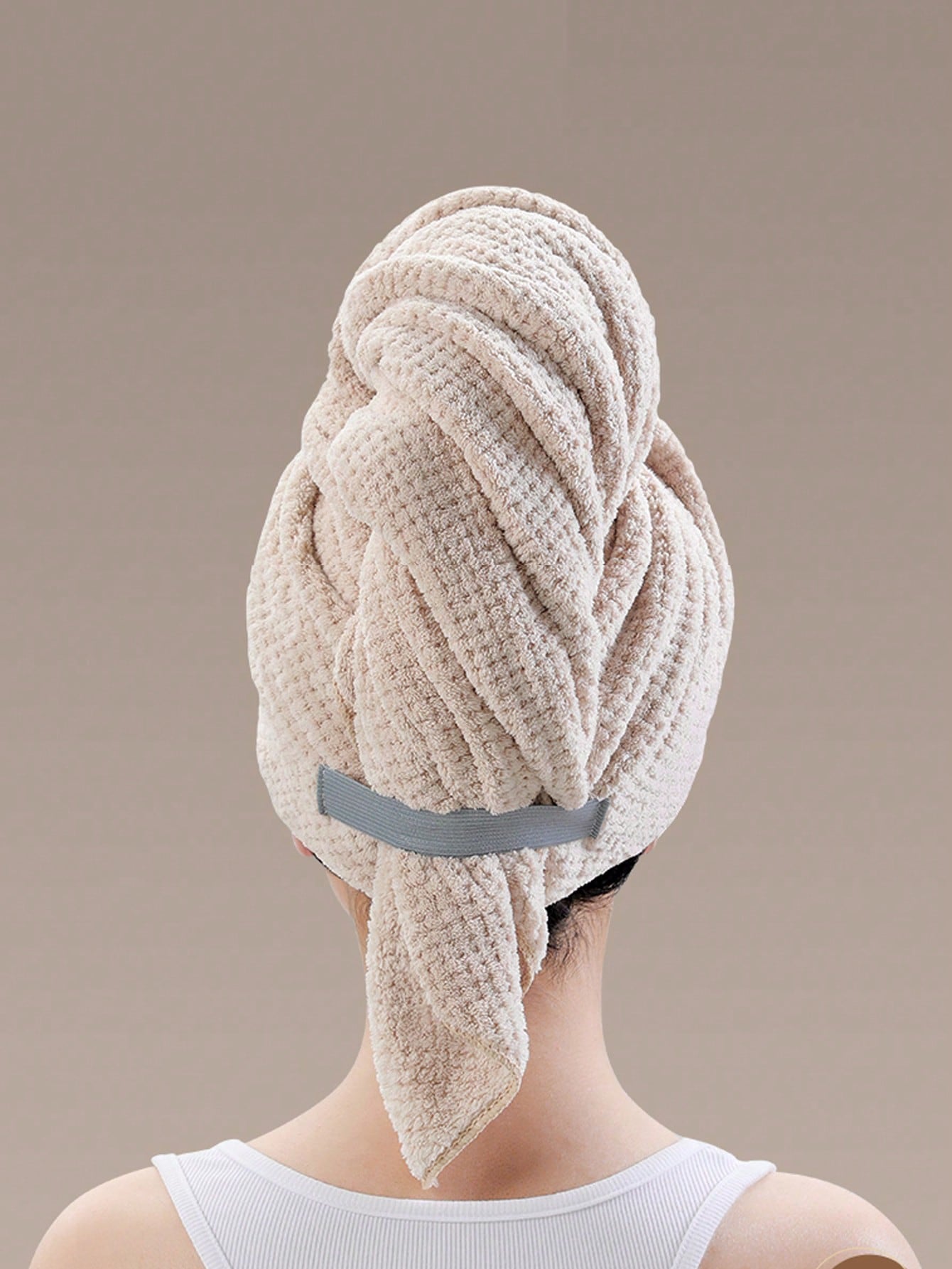 1pc Quick Drying Hair Towel Wrap Microfiber Hair Towel Wrap For Women- Fast Drying Turbans For Long, Hair, Bath Towels Set Thick, Curly Hair- Super Soft Hair Wrap Towels With Elastic Strap Large Mi