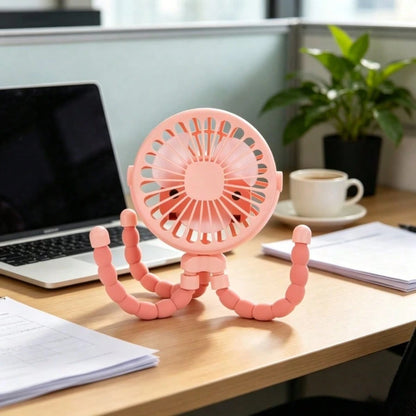 1PC Rechargeable Octopus Mini Fan, Flexible Tripod 500mAh Portable Cooling Fan For Travel Cycling