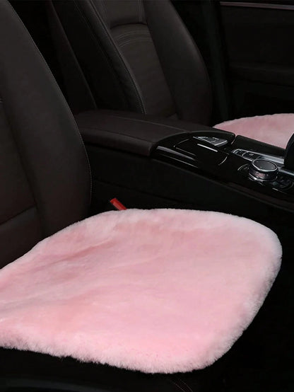 1pc Red Plush Car Front Seat Cushion, Universal Car Interior Decor,Car Accessories