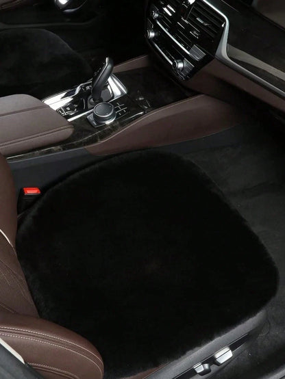 1pc Red Plush Car Front Seat Cushion, Universal Car Interior Decor,Car Accessories