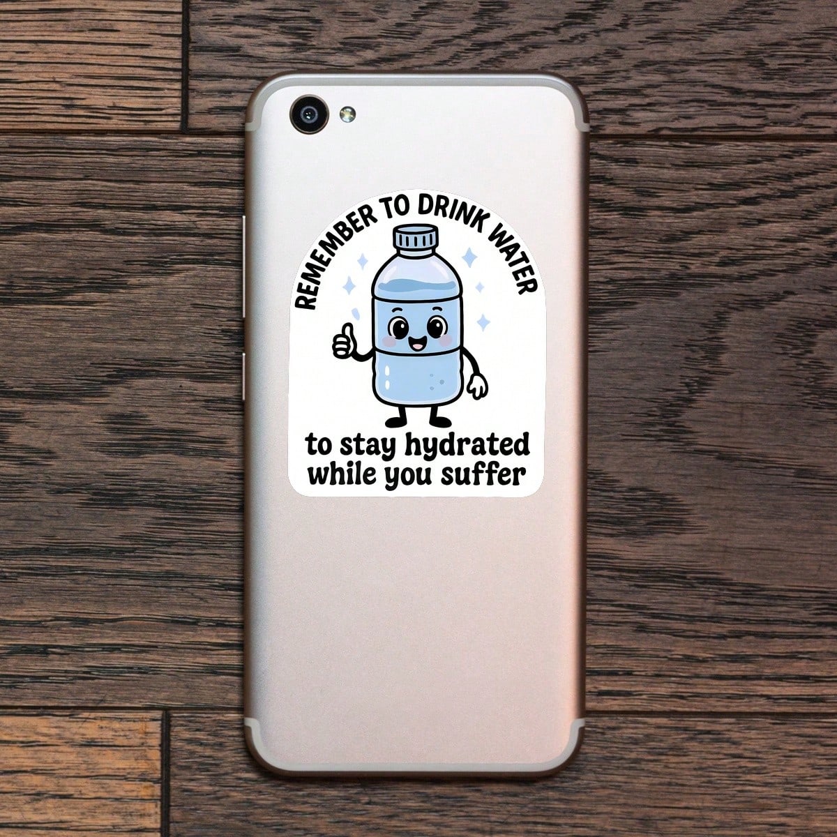 1PC Remember To Drink Water While You Suffer Sticker, Cute Hydration Bottle Laptop Decal, Stay Hydrated Reminder Vinyl, Self Care Gift, Waterproof Peel & Stick Water Bottle Sticker