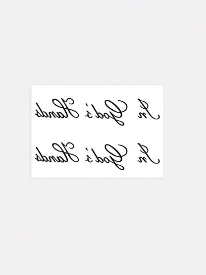 1pc Retro Script English Short Sentence Double-Design Temporary Tattoo Sticker With Simulated Tattoo Design, Suitable For Travel, Music Festivals, Games, Graduation Gifts, Lasts For 3-5 Days