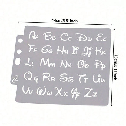 1pc Reusable Layered Stencil Template- Hollow Art Letter & Number Symbols, Ideal For Bullet Journaling, Scrapbooking, DIY Alphabet Stencils For Wall & Furniture Decoration
