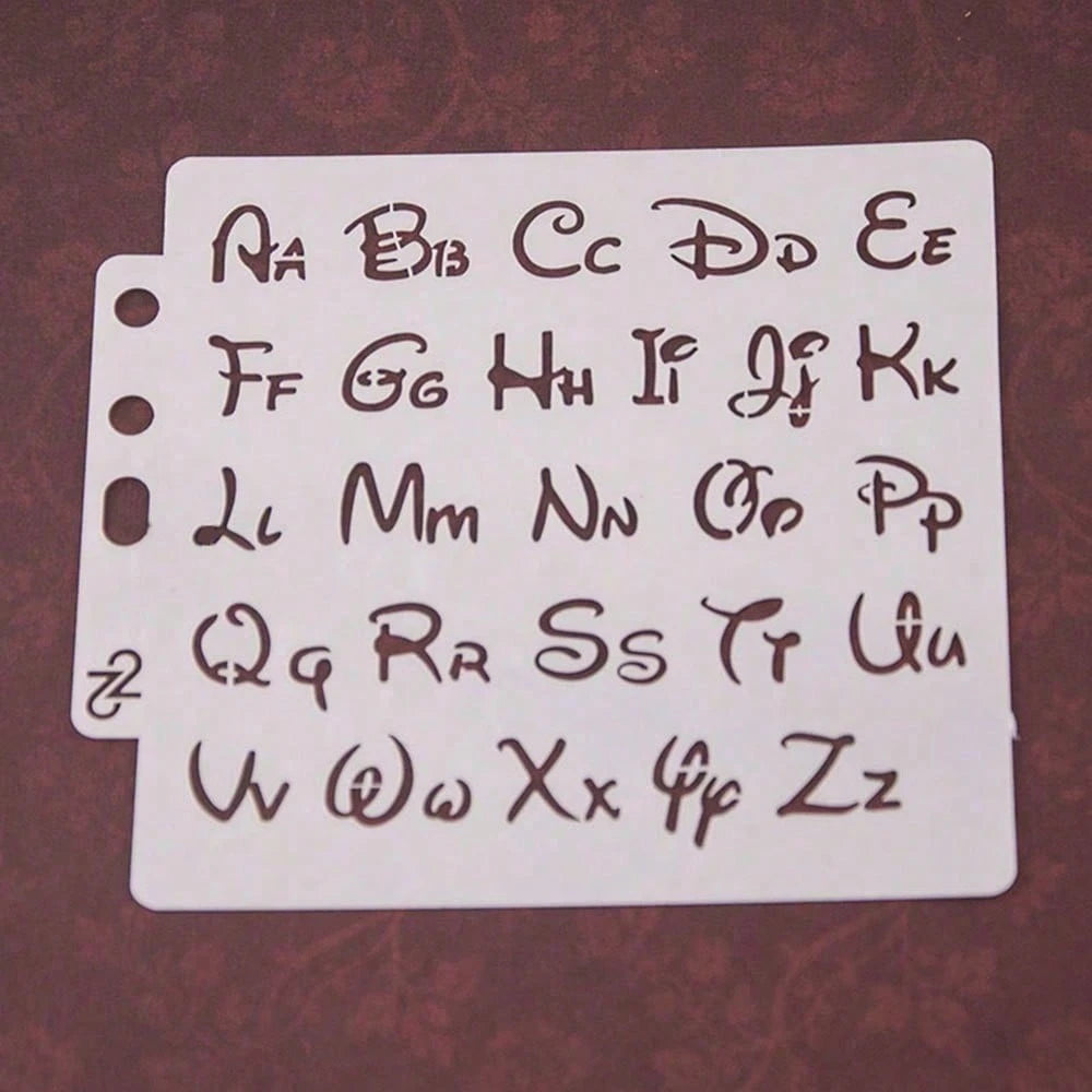 1pc Reusable Layered Stencil Template- Hollow Art Letter & Number Symbols, Ideal For Bullet Journaling, Scrapbooking, DIY Alphabet Stencils For Wall & Furniture Decoration