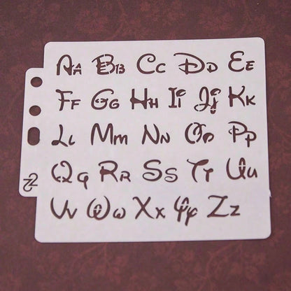 1pc Reusable Layered Stencil Template- Hollow Art Letter & Number Symbols, Ideal For Bullet Journaling, Scrapbooking, DIY Alphabet Stencils For Wall & Furniture Decoration