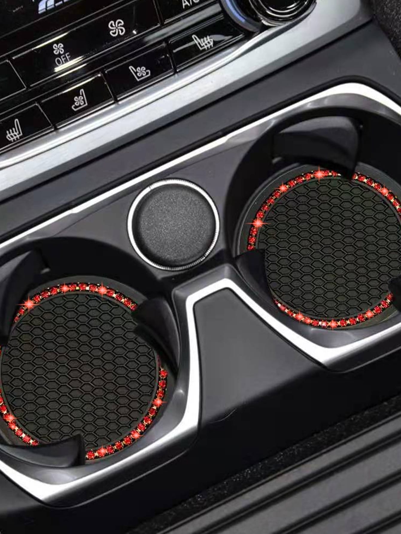 1pc Rhinestone Decor PVC Car Coaster
