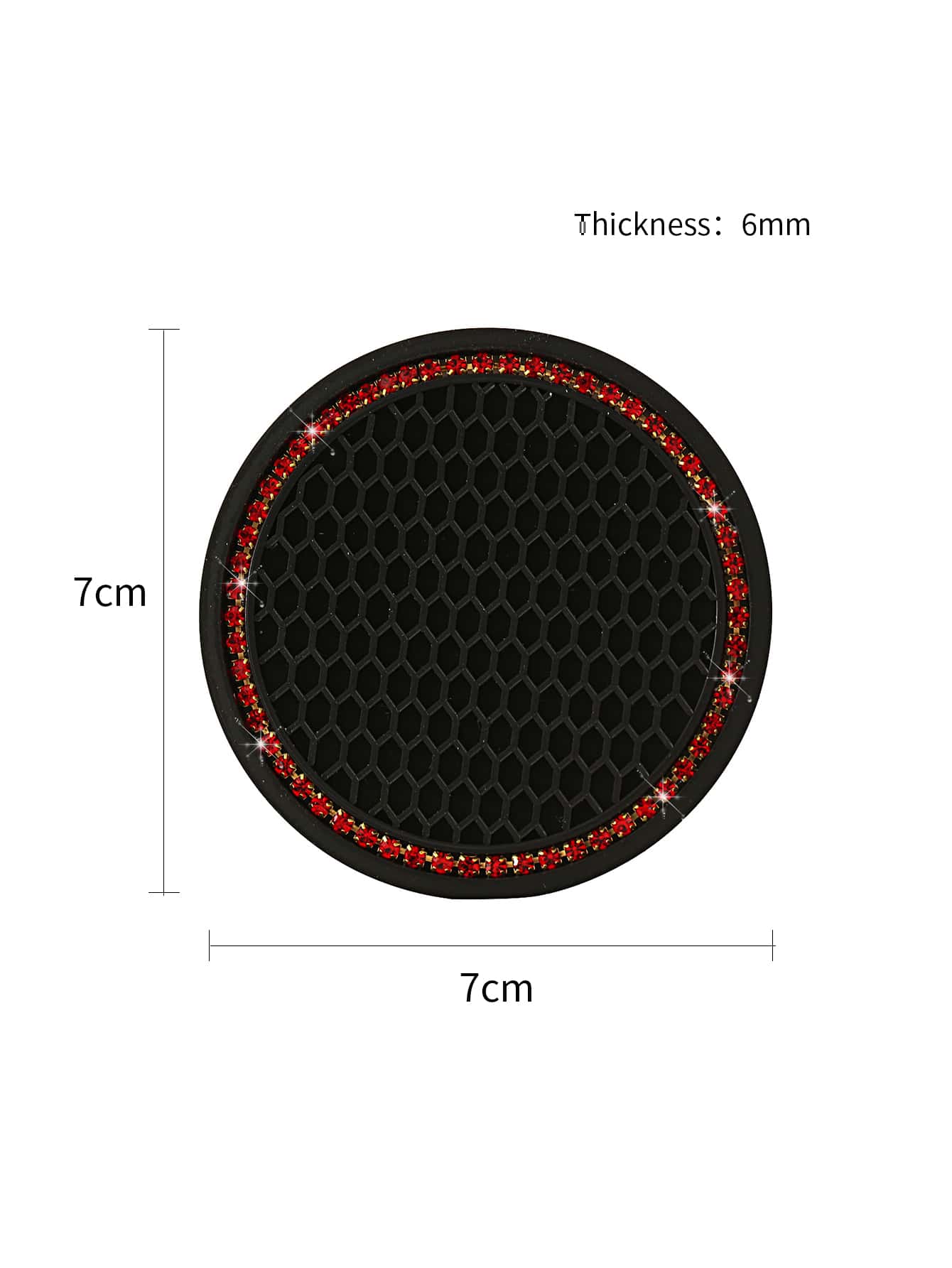 1pc Rhinestone Decor PVC Car Coaster