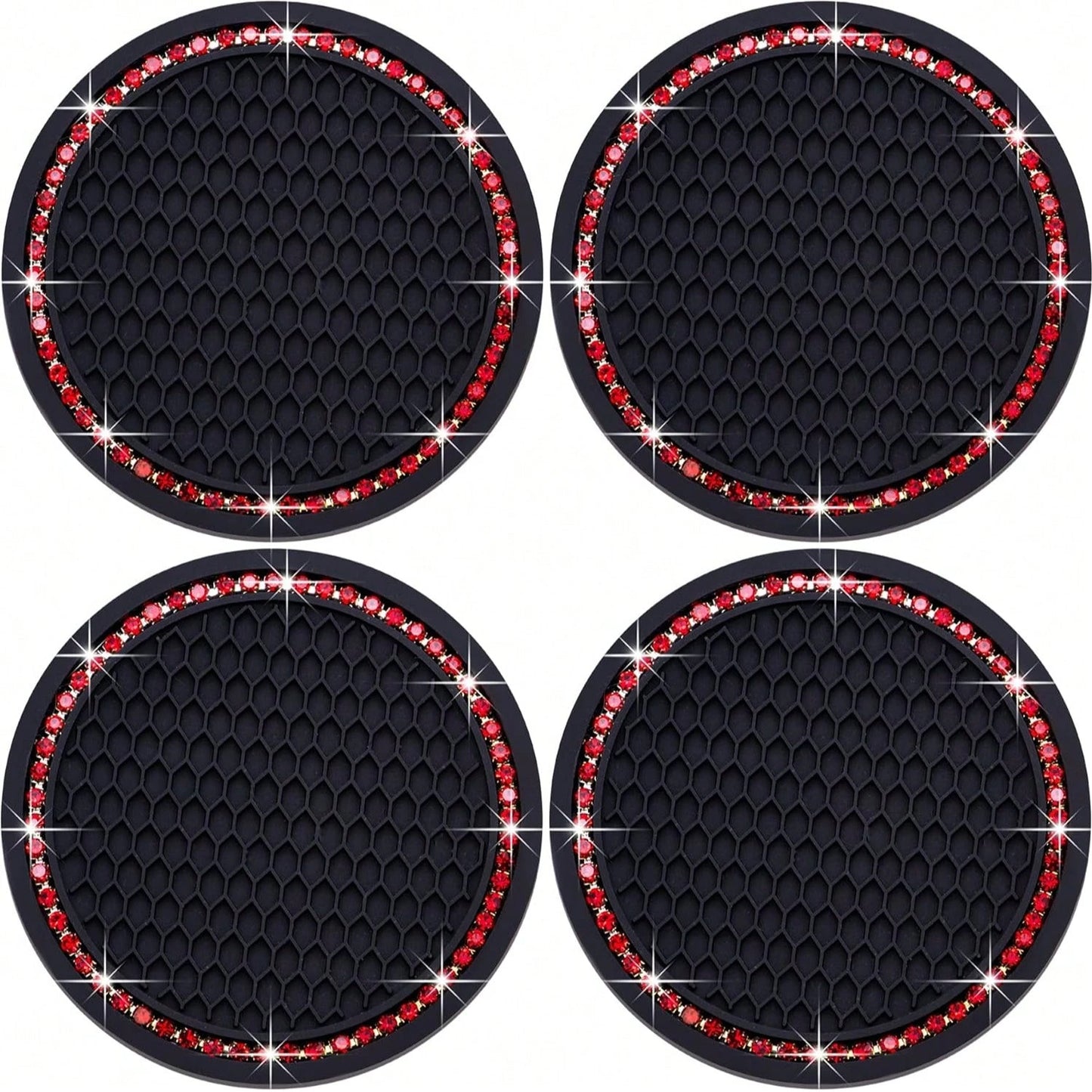 1pc Rhinestone Decor PVC Car Coaster