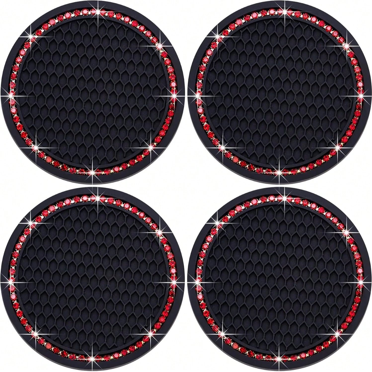 1pc Rhinestone Decor PVC Car Coaster