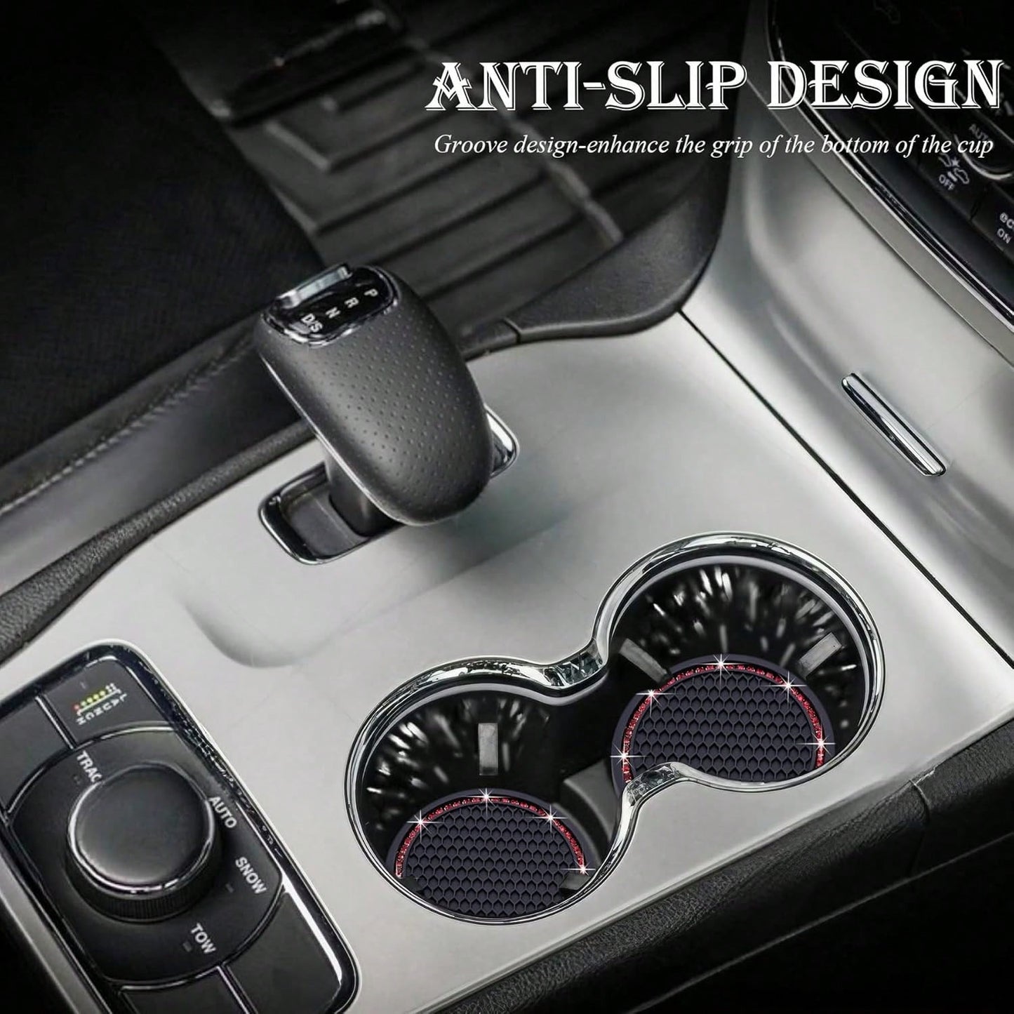 1pc Rhinestone Decor PVC Car Coaster