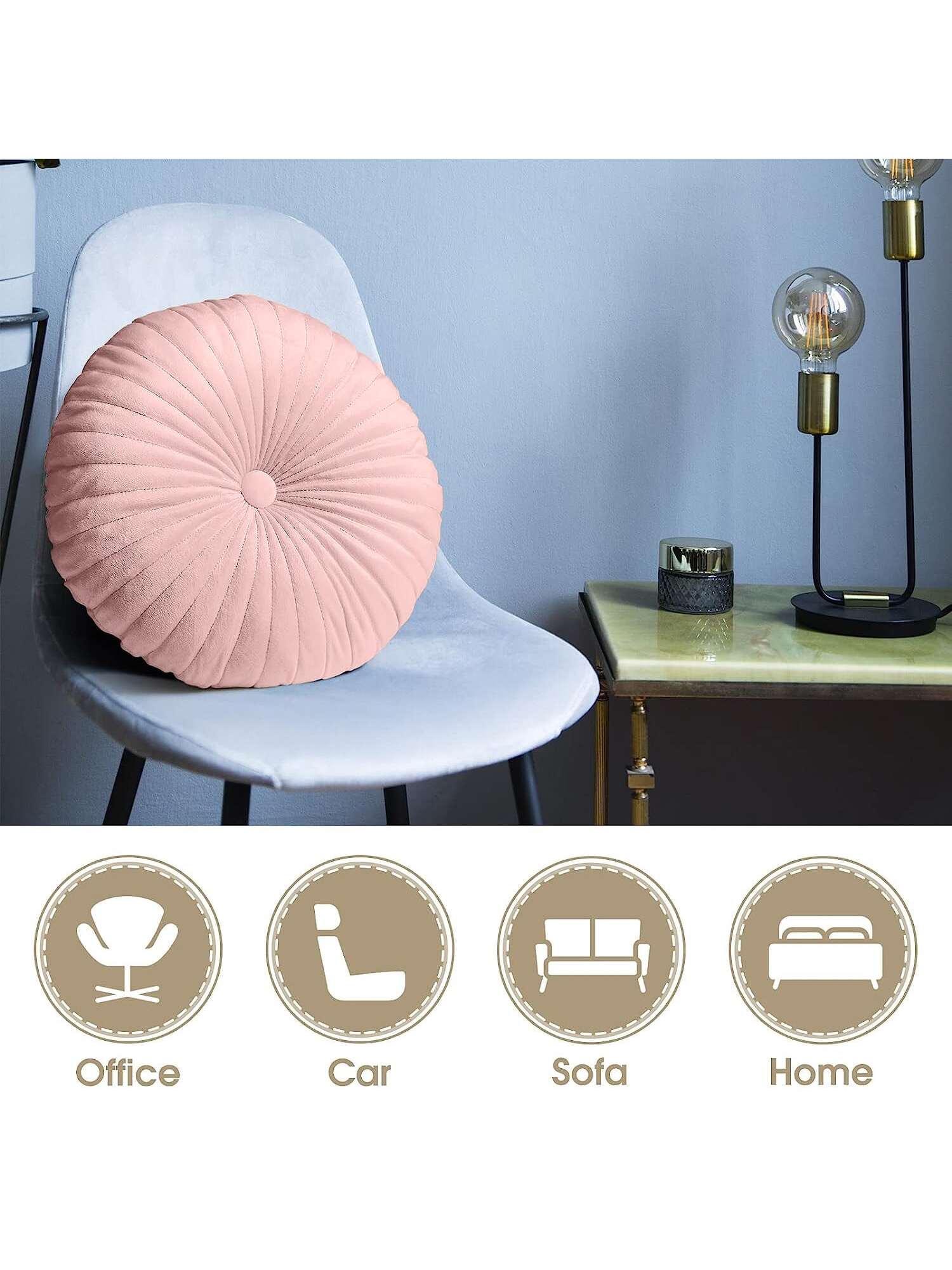 1pc Round Seat Cushion Pumpkin Throw Pillows Solid