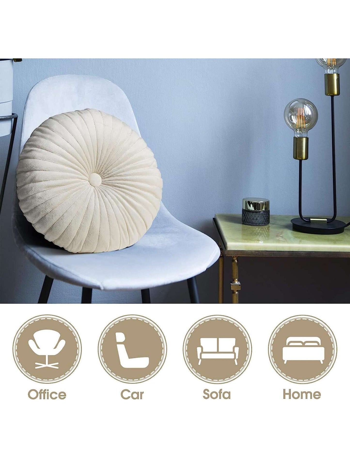 1pc Round Seat Cushion Pumpkin Throw Pillows Solid