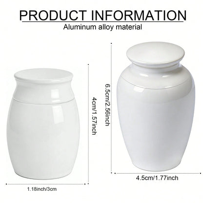 1pc Round White Porcelain Urn For Ashes, Available In Large And Small Sizes, Starry Blue Light Winged Cat And Dog Ashes And Hair Preservation Ceramic Jar