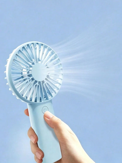 1pc/Set Handheld USB Fan, Portable Rechargeable Fan With 3 Speed Modes, 300mAh Battery, 2W Power Output. Includes Stand For Use As Phone/Tablet Holder. Suitable For Outdoor Activities, Beach, Office