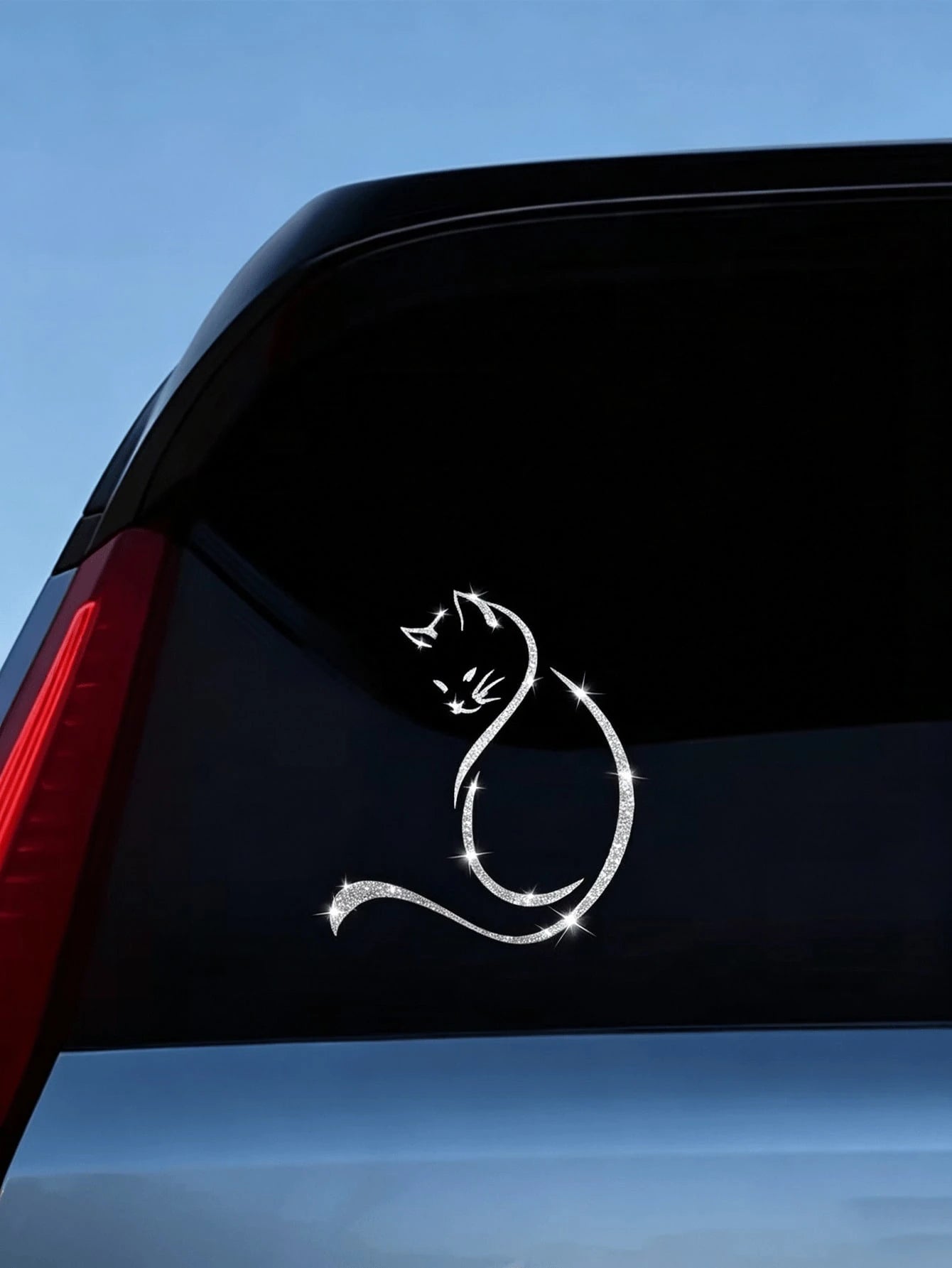 1pc Shiny Car Sticker- Self-Adhesive Vinyl Decal, Suitable For Cars, Laptops, Motorcycles, Home Decor- Fun Cartoon Animal Design With Glitter Additive