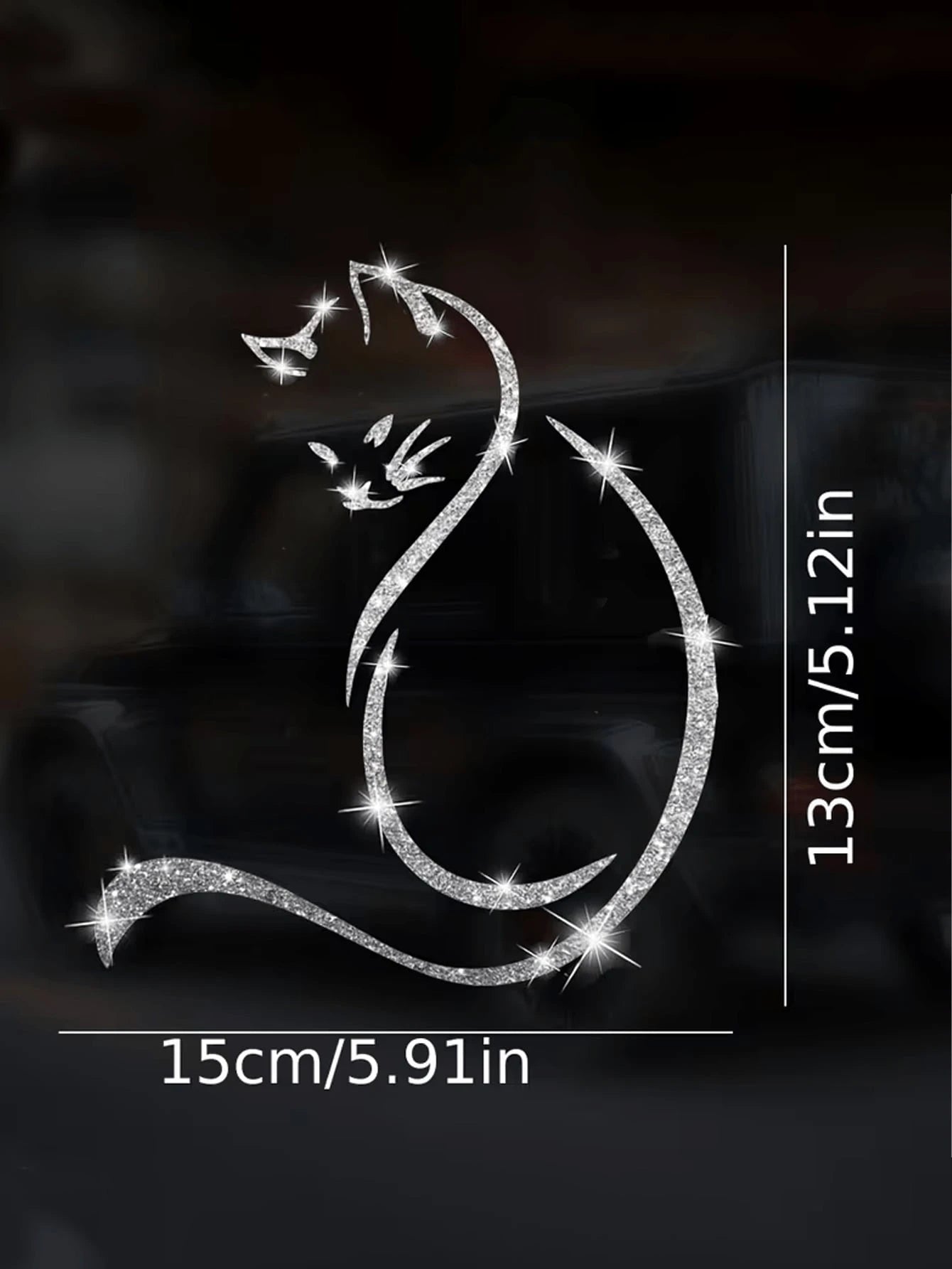 1pc Shiny Car Sticker- Self-Adhesive Vinyl Decal, Suitable For Cars, Laptops, Motorcycles, Home Decor- Fun Cartoon Animal Design With Glitter Additive