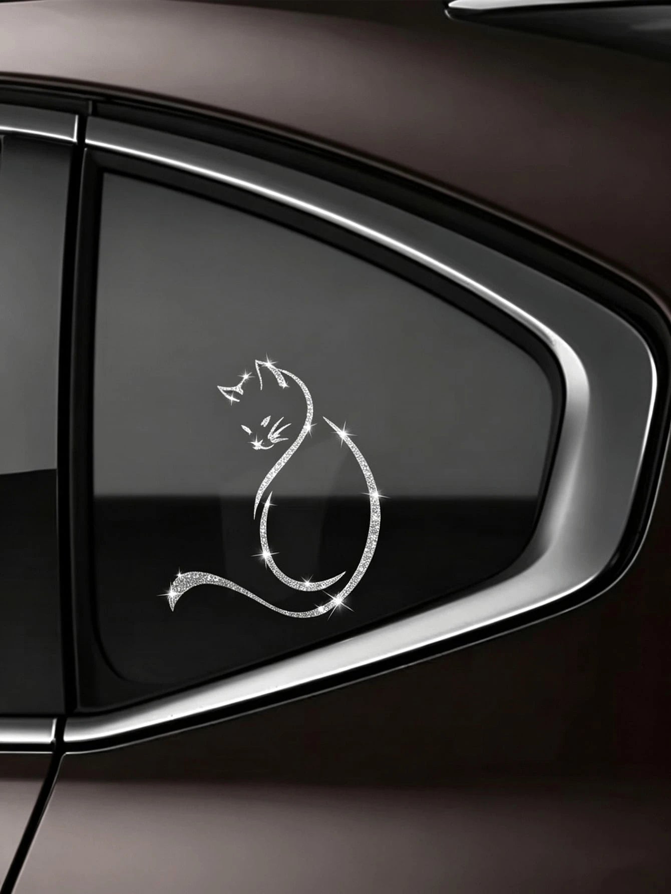 1pc Shiny Car Sticker- Self-Adhesive Vinyl Decal, Suitable For Cars, Laptops, Motorcycles, Home Decor- Fun Cartoon Animal Design With Glitter Additive