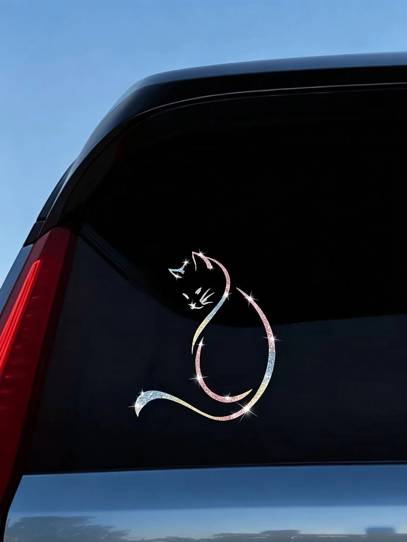 1pc Shiny Car Sticker- Self-Adhesive Vinyl Decal, Suitable For Cars, Laptops, Motorcycles, Home Decor- Fun Cartoon Animal Design With Glitter Additive