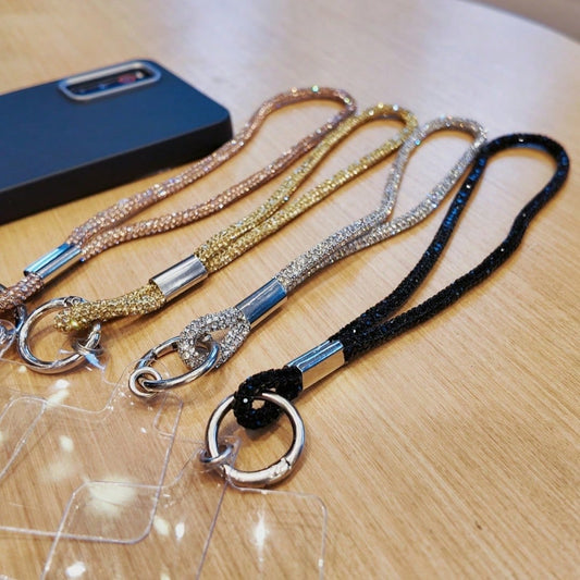 1pc Shiny Rhinestone Crystal Short Phone Lanyard Wrist Strap Anti-Loss Phone Chain Compatible With IPhone/ Series Durable Fashion Y2K Full Rhinestone Phone Lanyard For Women