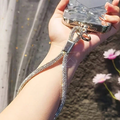 1pc Shiny Rhinestone Crystal Short Phone Lanyard Wrist Strap Anti-Loss Phone Chain Compatible With IPhone/ Series Durable Fashion Y2K Full Rhinestone Phone Lanyard For Women