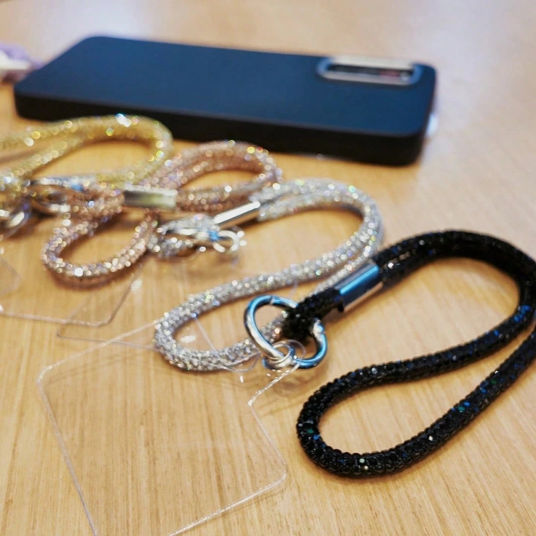 1pc Shiny Rhinestone Crystal Short Phone Lanyard Wrist Strap Anti-Loss Phone Chain Compatible With IPhone/ Series Durable Fashion Y2K Full Rhinestone Phone Lanyard For Women