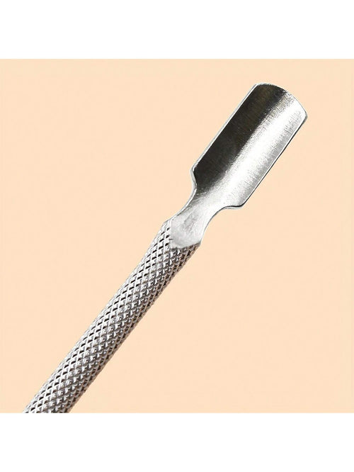 1pc Silver Nail & Cuticle Pusher Tool For Manicure And Pedicure, Professional Nail Cleaning And Design Tool, Diy At Home Or For Nail Salons Nails Nails Supplies Nail Stuff