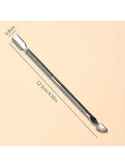 1pc Silver Nail & Cuticle Pusher Tool For Manicure And Pedicure, Professional Nail Cleaning And Design Tool, Diy At Home Or For Nail Salons Nails Nails Supplies Nail Stuff