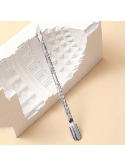 1pc Silver Nail & Cuticle Pusher Tool For Manicure And Pedicure, Professional Nail Cleaning And Design Tool, Diy At Home Or For Nail Salons Nails Nails Supplies Nail Stuff