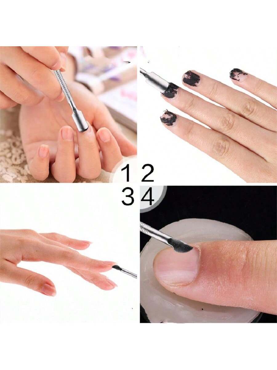 1pc Silver Nail & Cuticle Pusher Tool For Manicure And Pedicure, Professional Nail Cleaning And Design Tool, Diy At Home Or For Nail Salons Nails Nails Supplies Nail Stuff