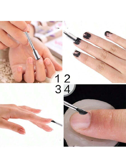 1pc Silver Nail & Cuticle Pusher Tool For Manicure And Pedicure, Professional Nail Cleaning And Design Tool, Diy At Home Or For Nail Salons Nails Nails Supplies Nail Stuff