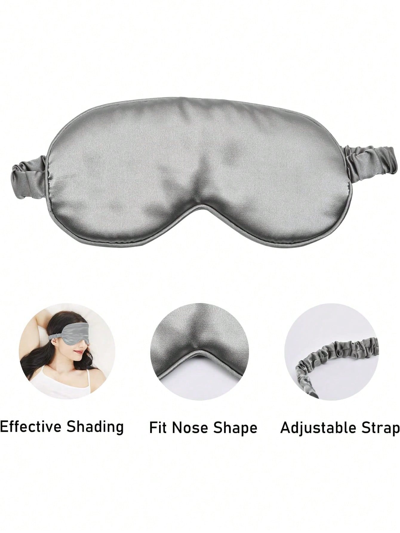 1PC Sleep Mask For Side Sleeper Women Men, Eye Mask For Sleeping Light Blocking, 3D Contoured Cup Sleeping Mask, Soft Breathable Sleep Eye Mask With Adjustable Elastic Strap For Flight Nap,School,Back