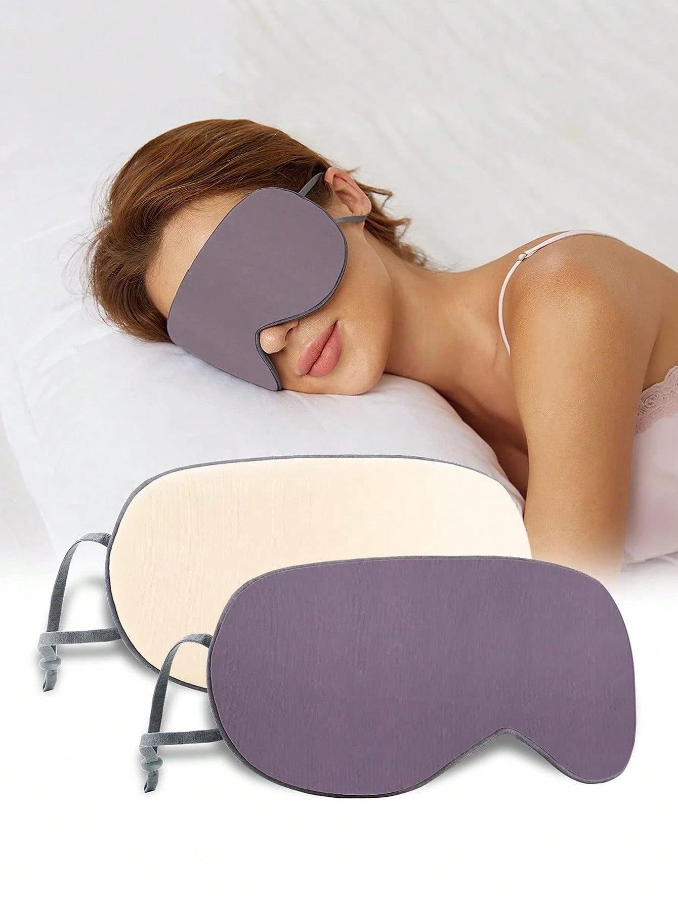 1PC Sleep Mask For Side Sleeper Women Men, Eye Mask For Sleeping Light Blocking, 3D Contoured Cup Sleeping Mask, Soft Breathable Sleep Eye Mask With Adjustable Elastic Strap For Flight Nap,School,Back