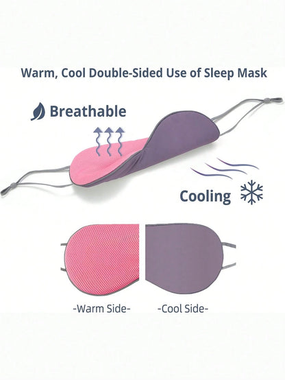 1PC Sleep Mask For Side Sleeper Women Men, Eye Mask For Sleeping Light Blocking, 3D Contoured Cup Sleeping Mask, Soft Breathable Sleep Eye Mask With Adjustable Elastic Strap For Flight Nap,School,Back