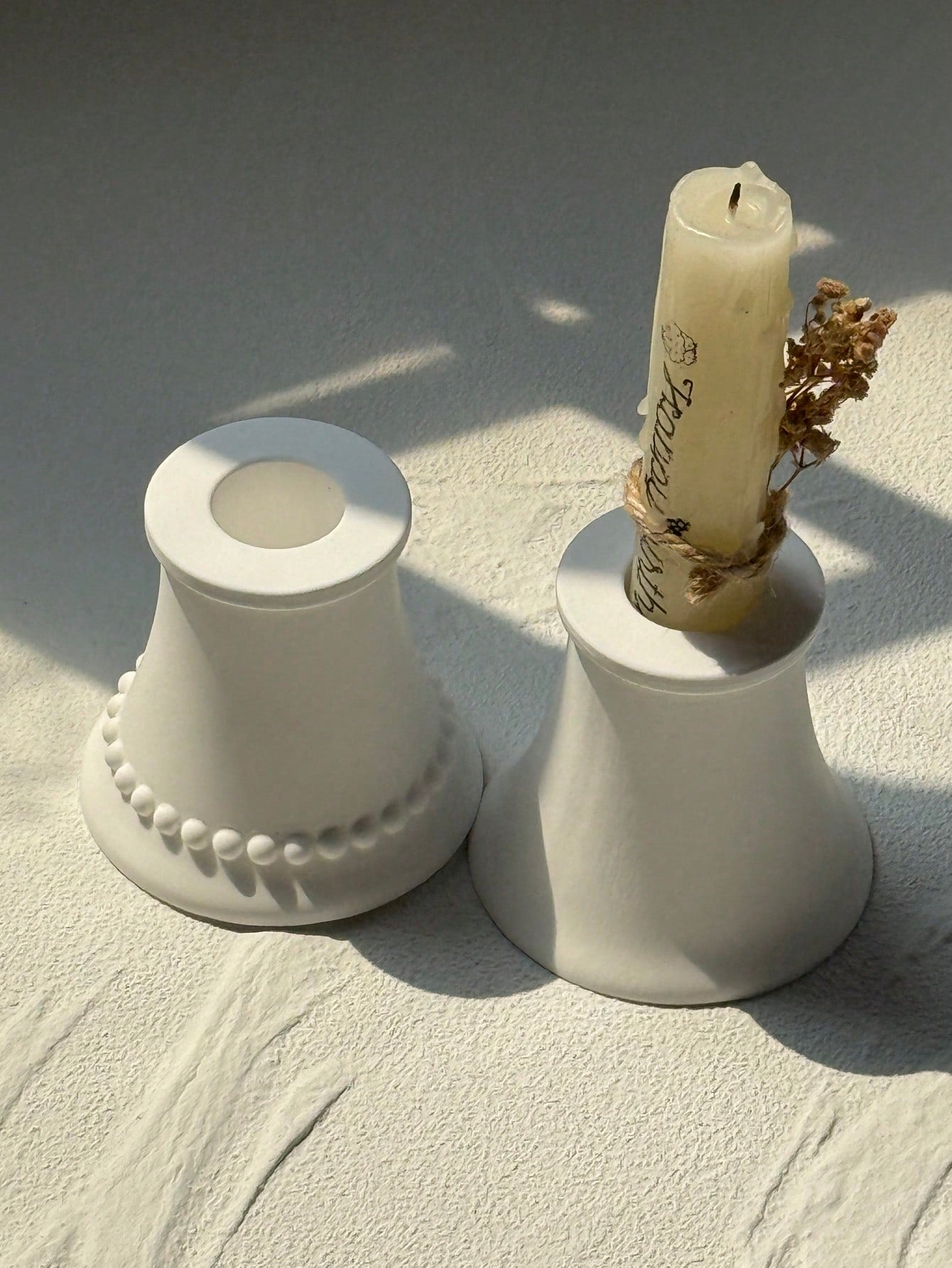 1pc Smooth/Dotted Edge Candle Holder Base Silicone Mold, DIY Creative European Minimalist Candle Holder Plaster Mold, Suitable For Home Decor/Gift Ornament Epoxy Resin Mold, Handmade Casting Mold, Art