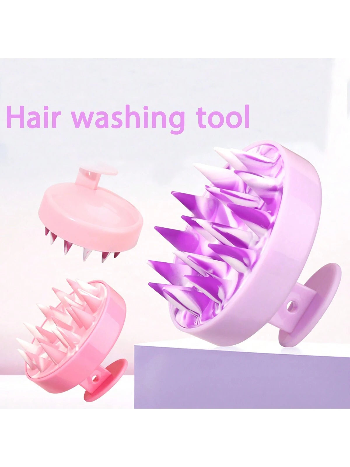 1pc Soft Silicone Head Massager,Gentle Hair Care Massage Shampoo Brush,Elastic Massage,Promote Circulation,Scalp Anti Itching Scratch Brush, Shower Brush, Bathroom Supplies ﻿ ﻿