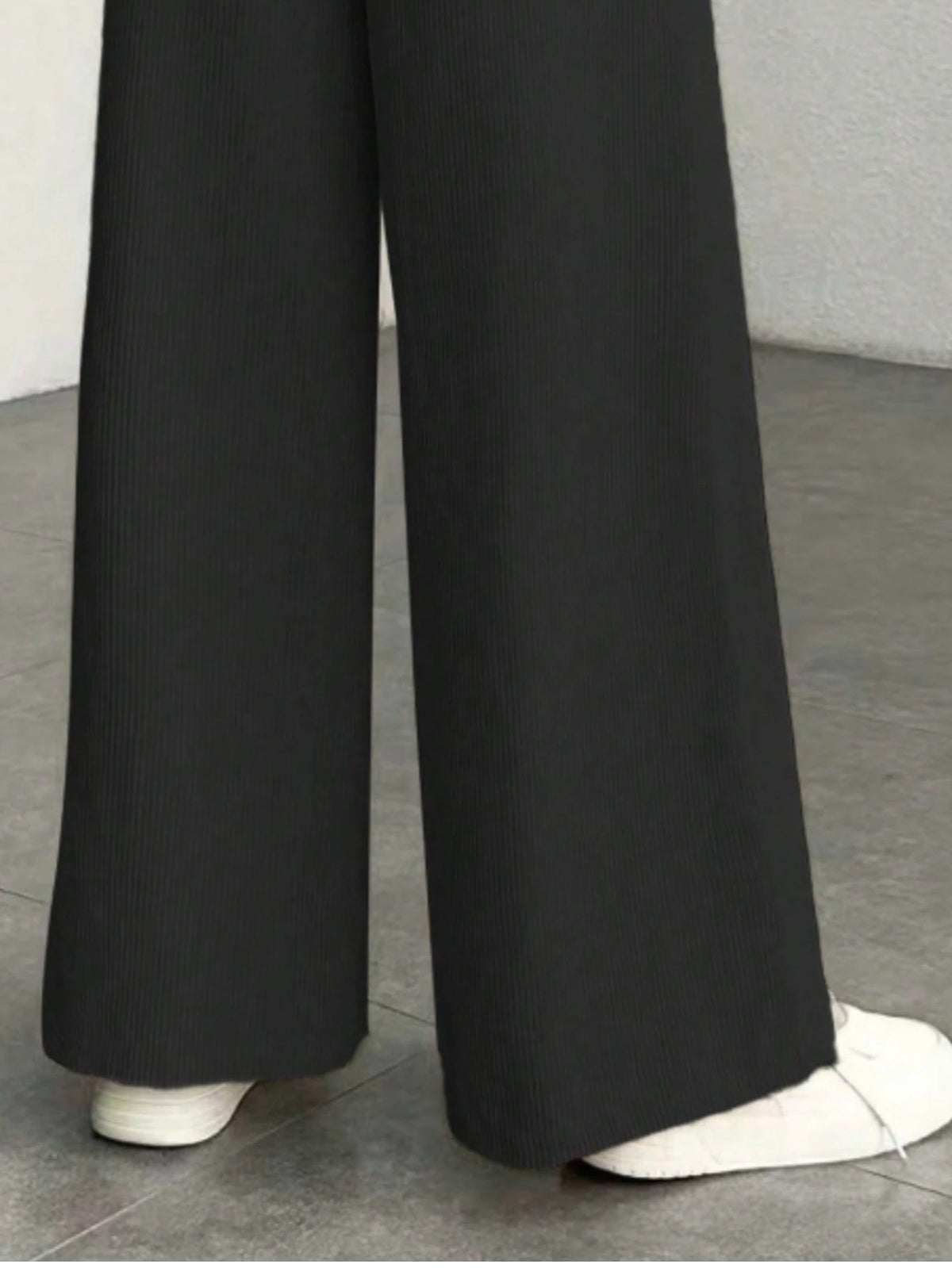 1pc Solid Color Polyester Button Pocket Zipper Pants, Suitable For Daily Wear In Spring, Autumn And Winter Black, High Waisted