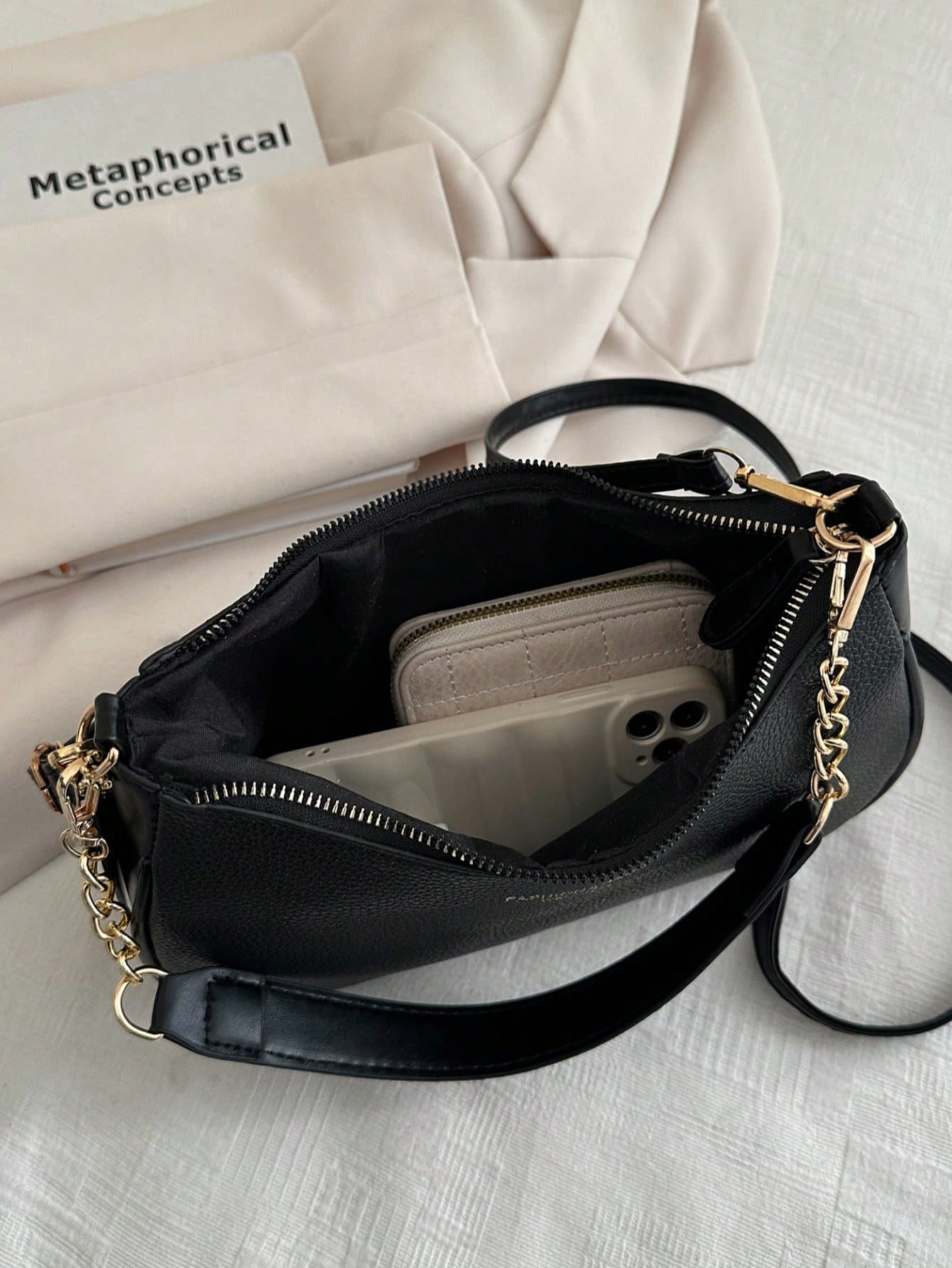 1pc Solid Color PU Leather Fashion Underarm Bag.  Large Capacity Shoulder Bag, Business Commuter Messenger Bag