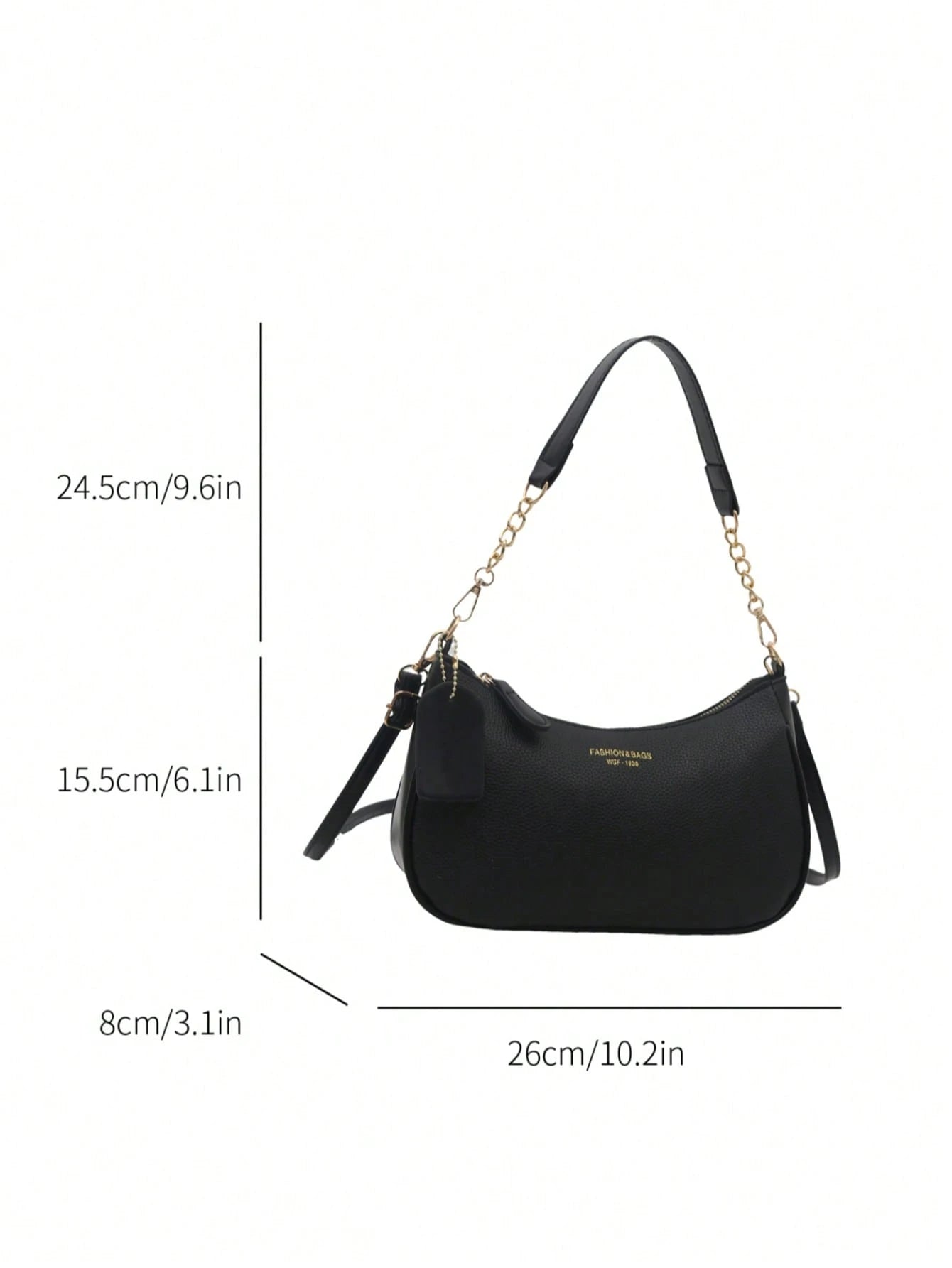 1pc Solid Color PU Leather Fashion Underarm Bag.  Large Capacity Shoulder Bag, Business Commuter Messenger Bag