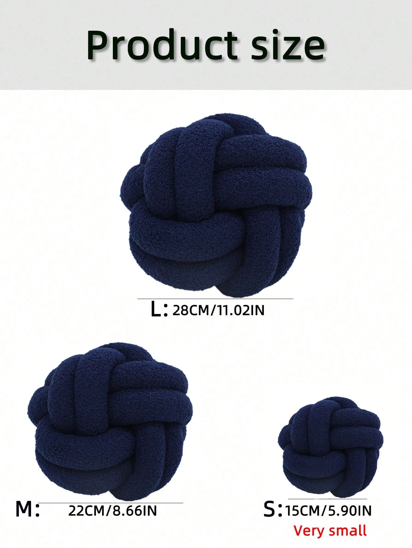 1pc Solid Color Versatile Lambswool Material 2-Strand 8-Sided Ball Decor Throw Pillow, Sofa Coffee Table Decorative Ornament, Bedroom Bedside Decor Pillow, Navy Blue