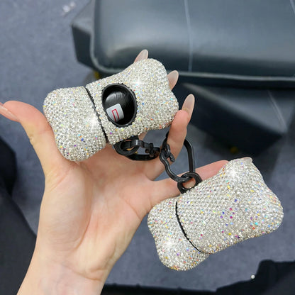 1pc Sparkling Rhinestone Dog Poop Bag Holder, Bone Shaped, Cat And Dog Supplies, Dog Poop Bag Dispenser, Pet Waste Bag Dispenser, Outdoor Dog Walking Accessory, Gift For Dogs, Puppies, Christmas