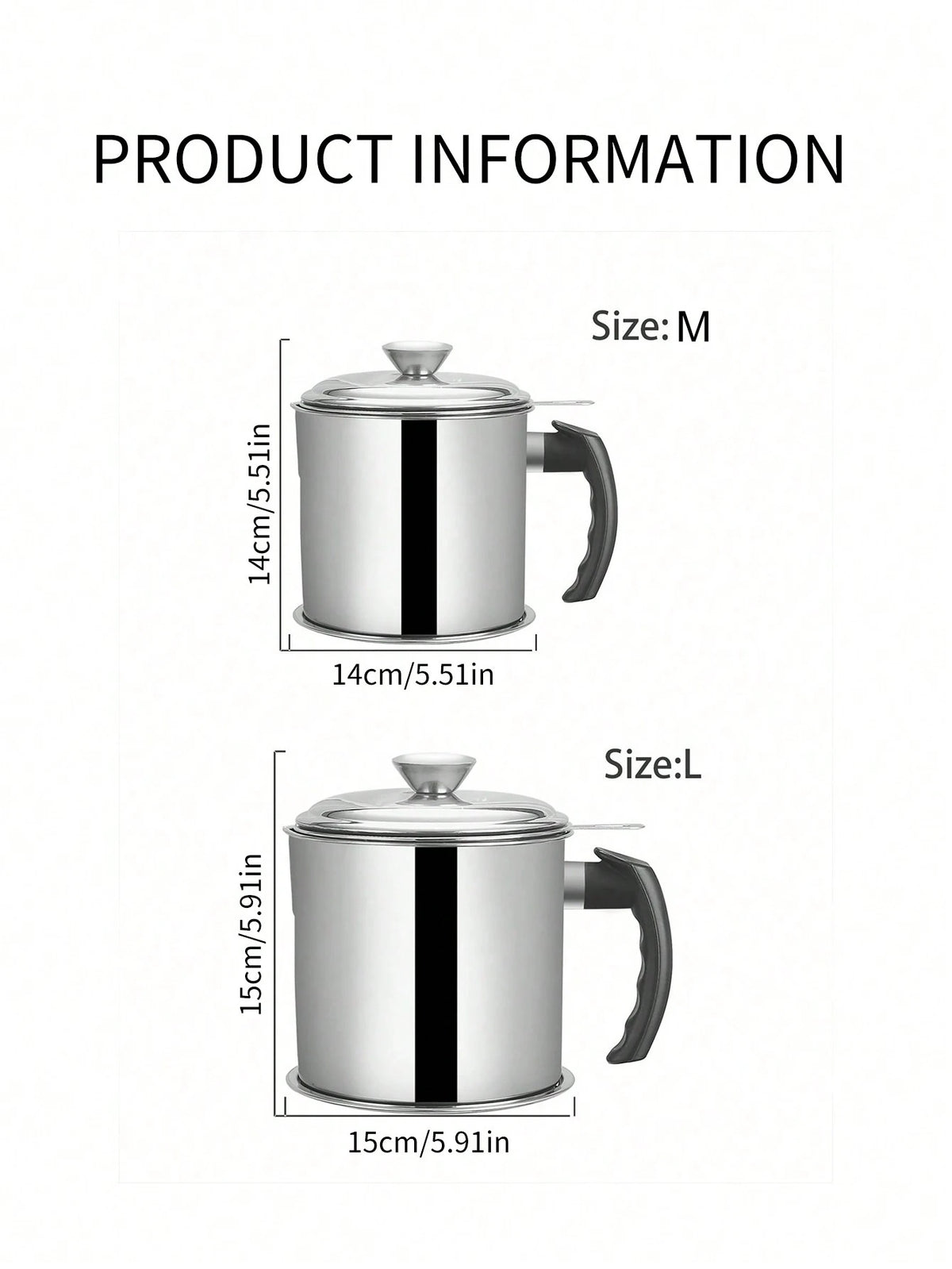 1pc Stainless Steel Oil Filter Containers, Oil Storage Bottle, Oil Storage Cup With Lid, With Strainer For Kitchen,Deep Fryer Oil Storage, Stainless Steel Oil Container, Multifunctional Oil Filter Pot