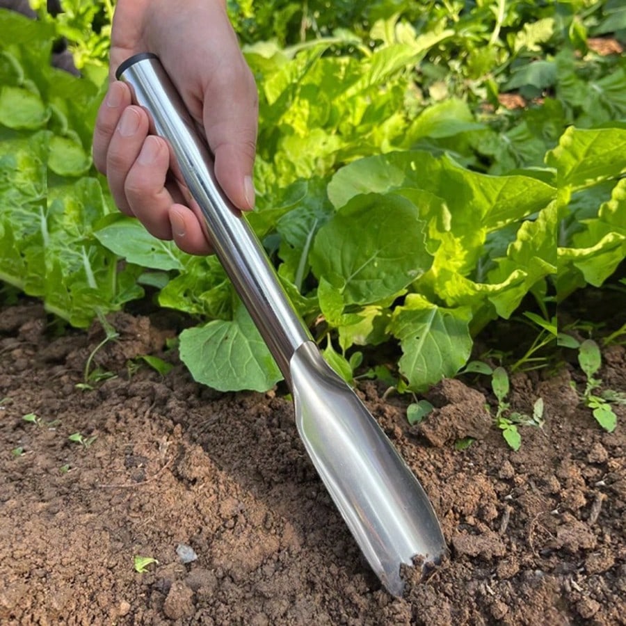 1pc Stainless Steel Pointed Garden Trowel, 12.2 Inches/31cm Long, Gardening Tool For Digging Vegetables, Loosening Soil, Planting Flowers, Small Cultivator Weeding Tool For Home And Garden Use