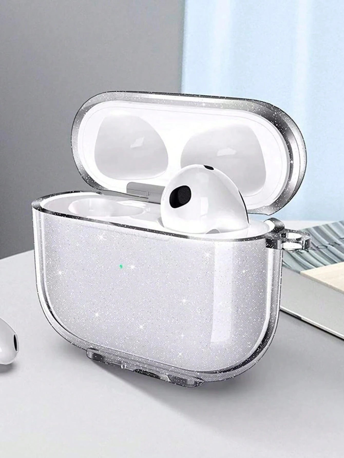 1pc Standable Glitter Earphone Case For Pro 3/3/2/ 1 Protective Case Transparent Bluetooth Earphone Case Soft Earphone Case