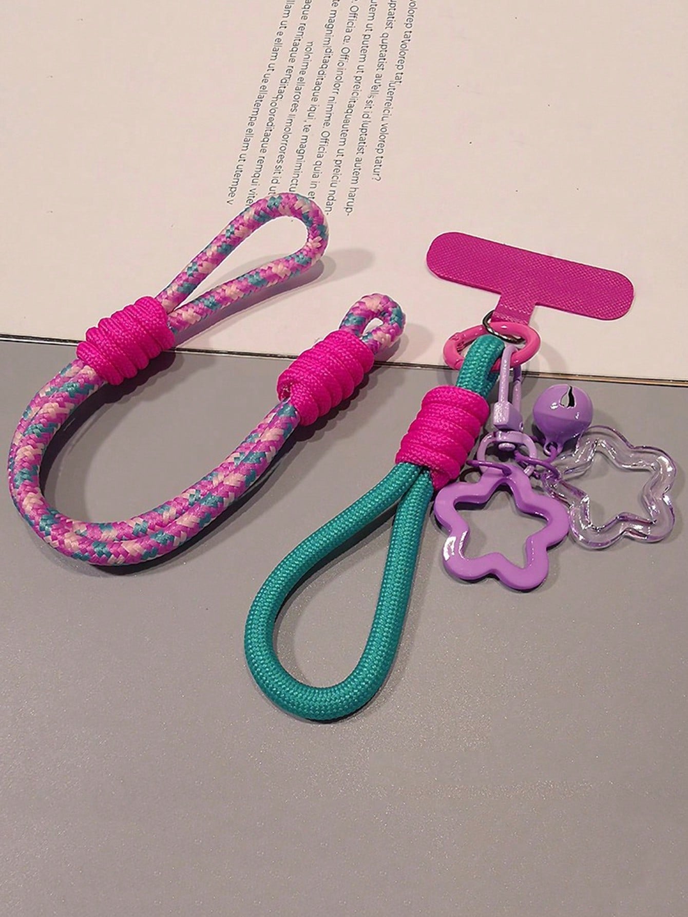 1pc Star Charm Wrist Phone Lanyard, Detachable Dual-Use Thumb Loop Wrist Strap, Outdoor Travel Hiking Braided Durable Wrist Cord Unisex, Comes With Pad (No Photo Card Included)