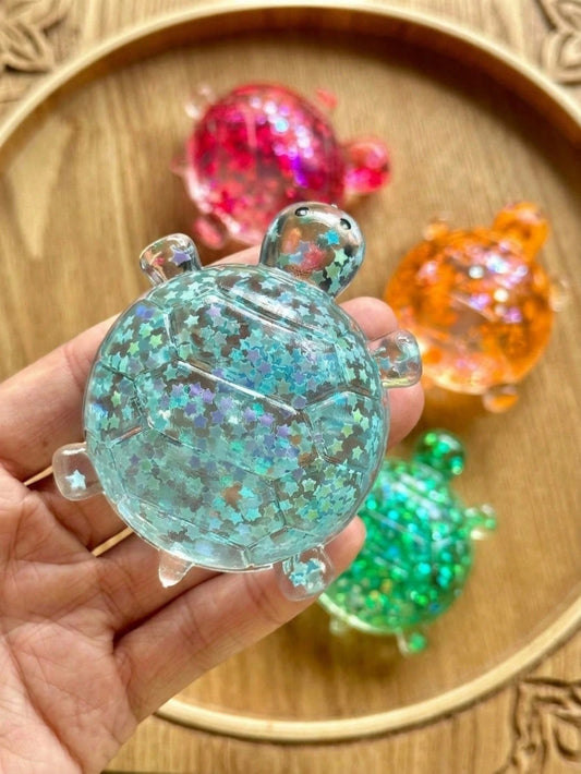 1pc Sugar Turtle Sensory Stimulating Toys, Shiny Turtle Squeeze Toys, Squeeze Sugar Ball Pressure Balls, Stimulating Toys, Summer Refreshing Game Toys, Party Snacks, Stress Relieving Toys, Birthday Gi