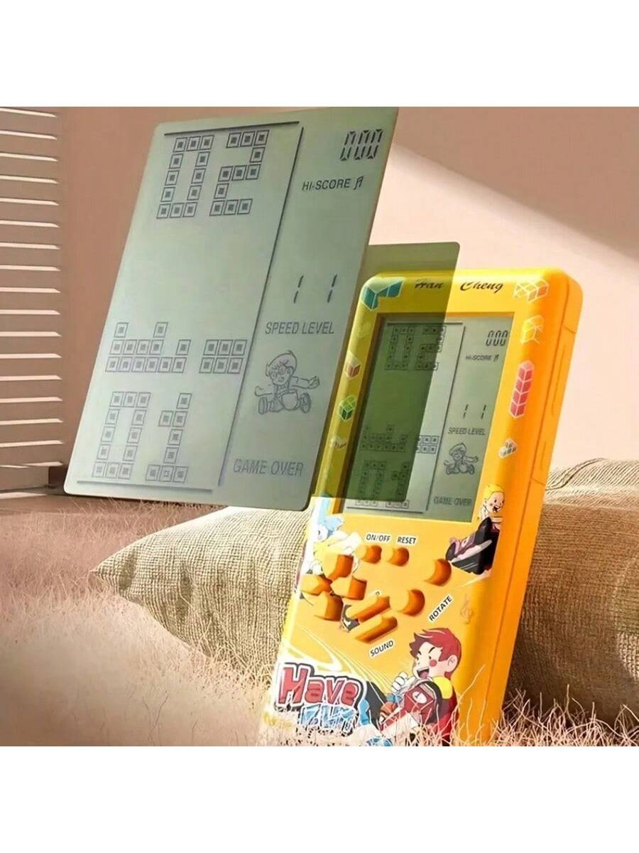 1pc Super Large Screen Handheld Game Console, 80s/90s Nostalgic Retro Vintage Portable Gaming Device, Puzzle Challenge Toy, Built-In Multiple Classic Games, Powered By 2 AA Batteries (Batteries Not In