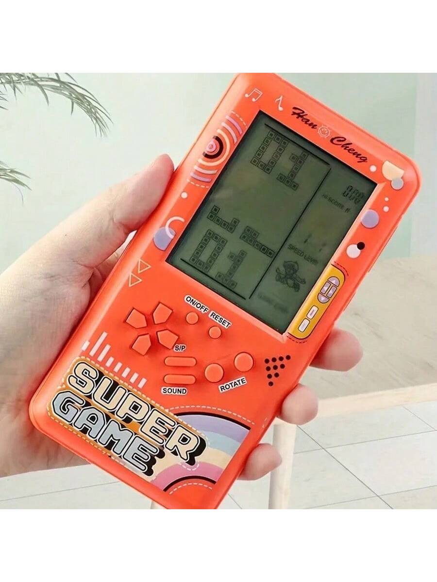 1pc Super Large Screen Handheld Game Console, 80s/90s Nostalgic Retro Vintage Portable Gaming Device, Puzzle Challenge Toy, Built-In Multiple Classic Games, Powered By 2 AA Batteries (Batteries Not In